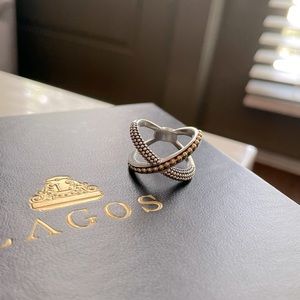 Lagos Gold Beaded X Ring